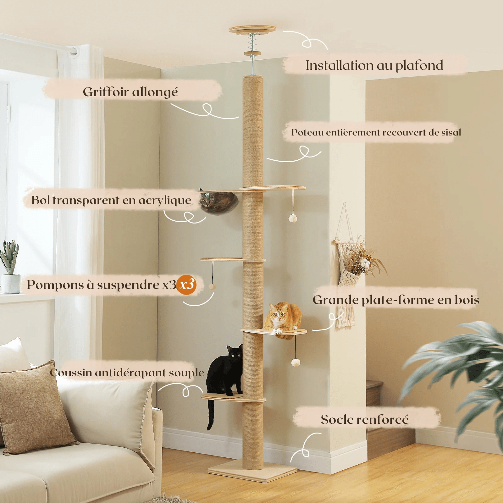 arbre a chat mural