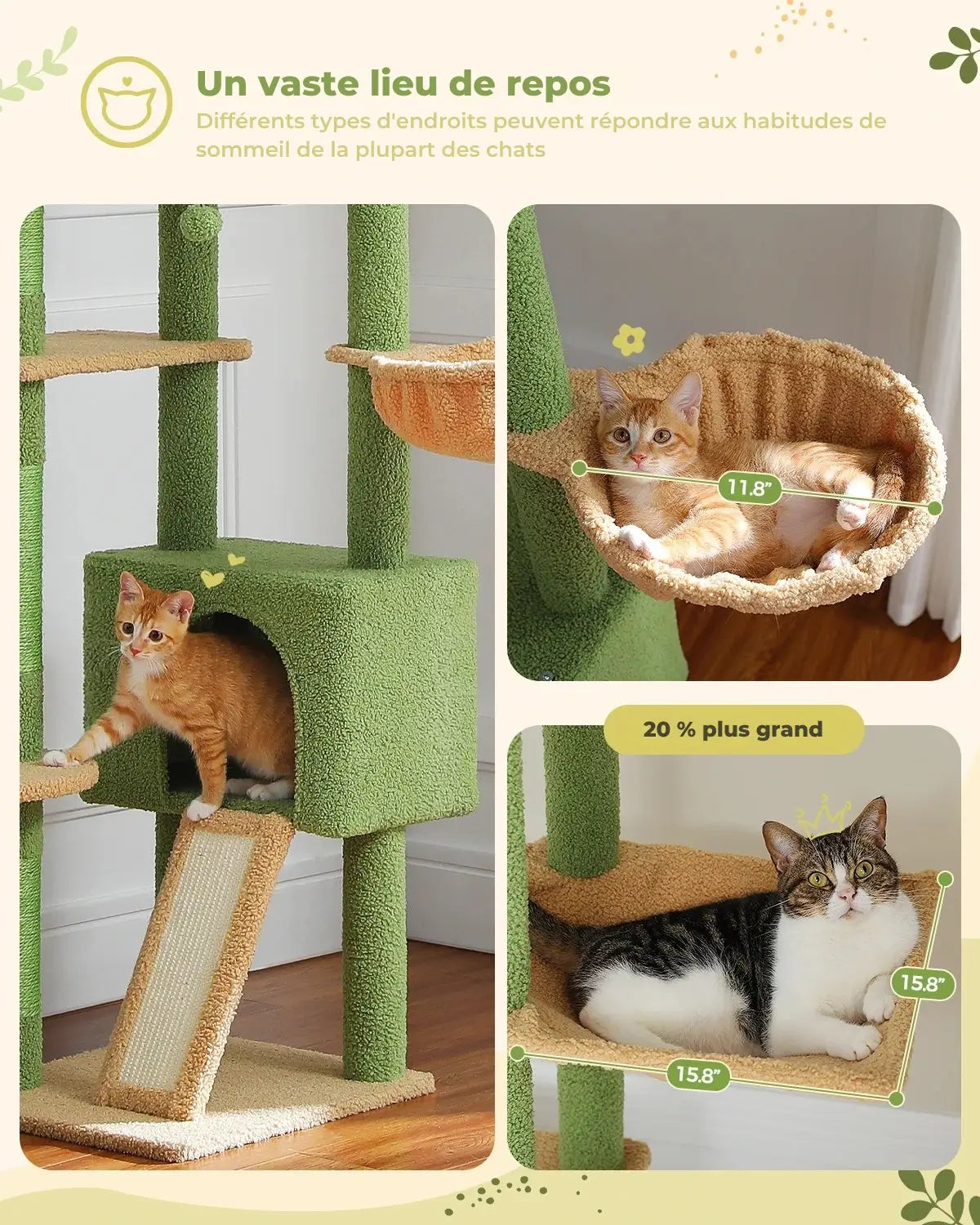 ZÉNITH™ — Arbre à chat sol-plafond design multi-niveaux