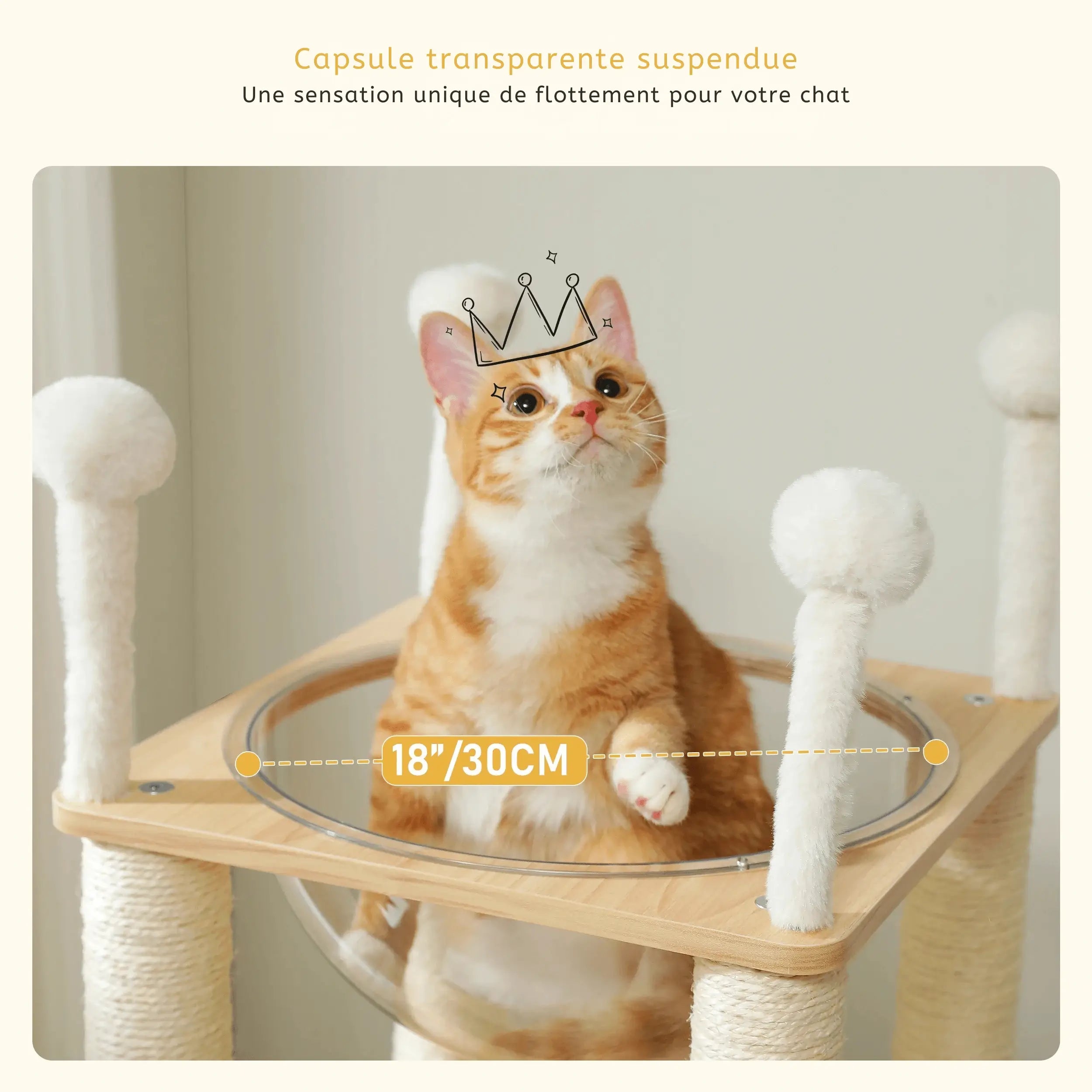 PRISME™ — Arbre à chat design en bois avec niche & plateformes