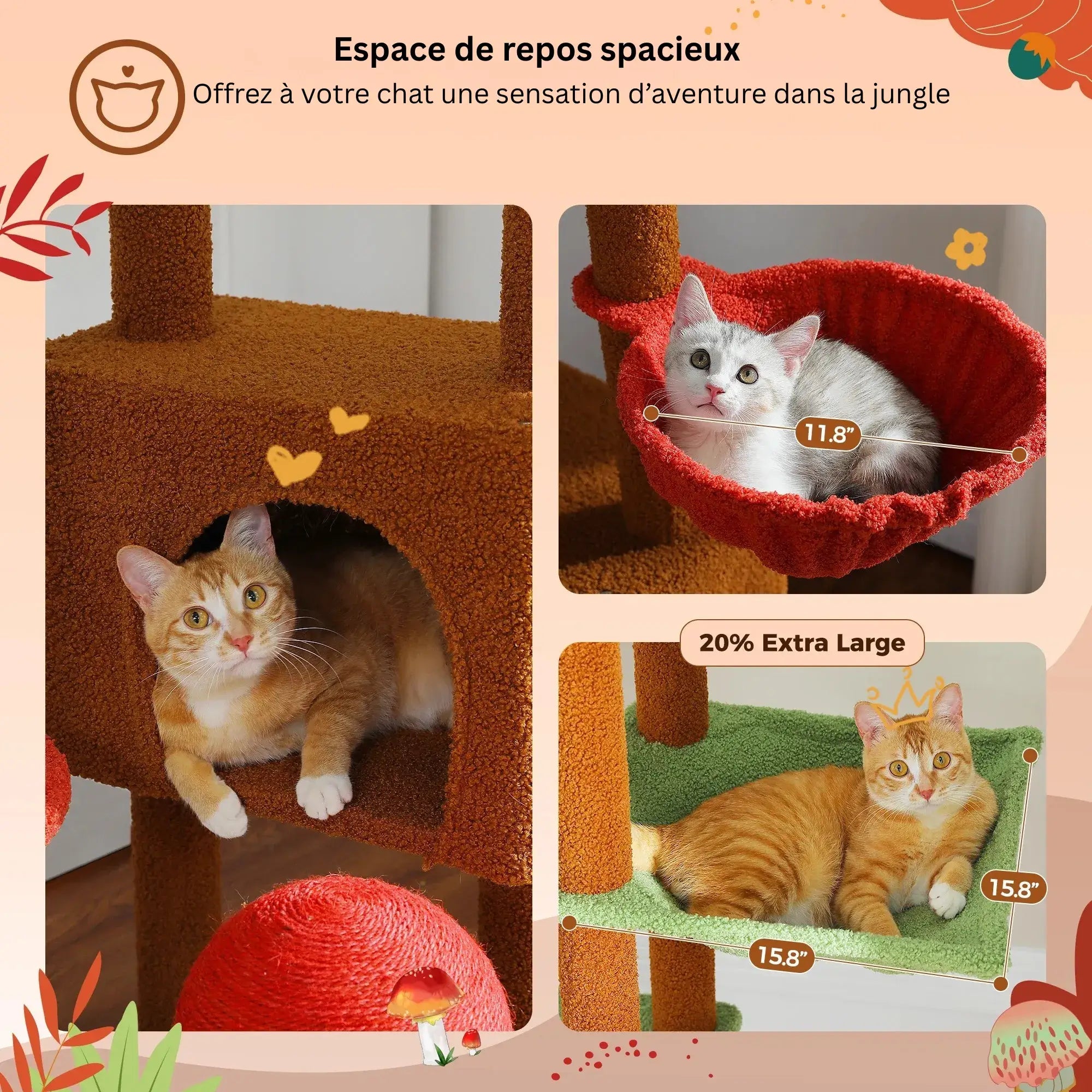 SIRIUS™ Arbre à Chat XXL Design Sol-Plafond – Multi-Niveaux Stable & Élégant
