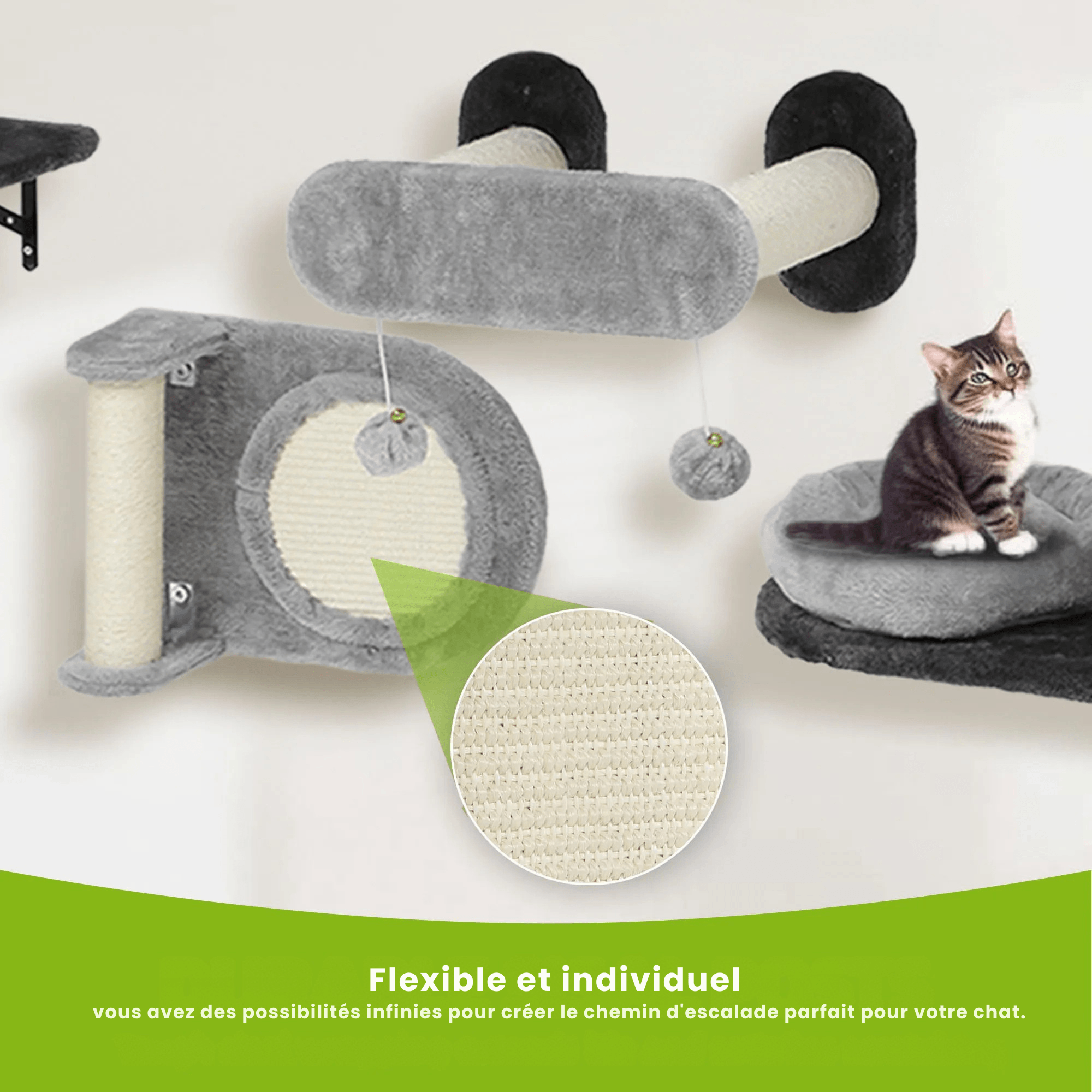 OASIS™ – Parcours Mural Chat Confort & Repos | Modules Muraux Design Premium