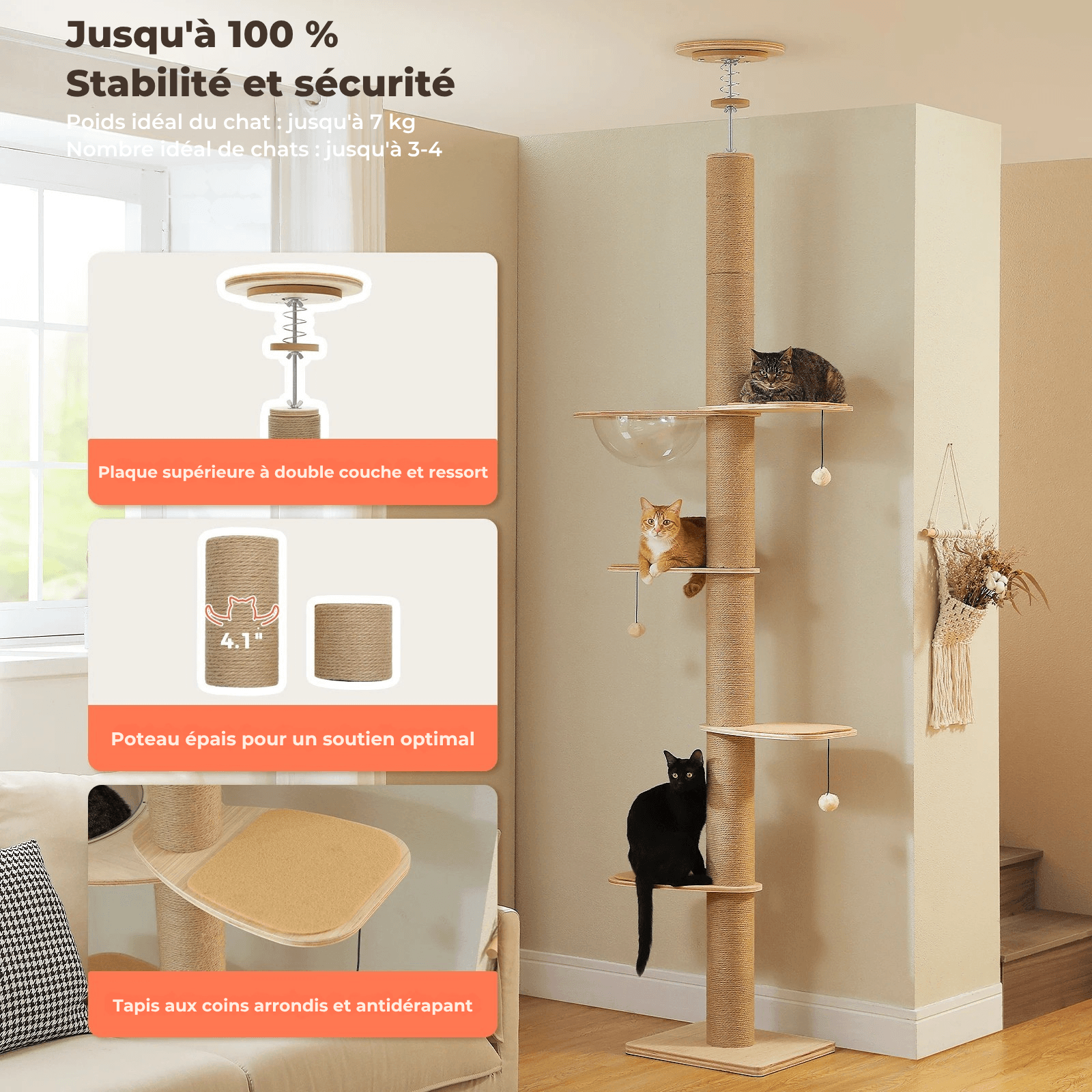 arbre a chat mural