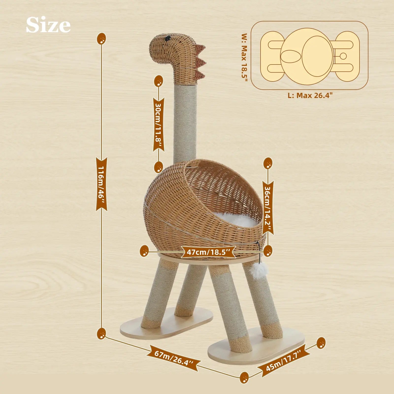 SAFARI™ — Arbre à Chat Luxe en Rotin – Confort Absolu & Stabilité Exceptionnelle