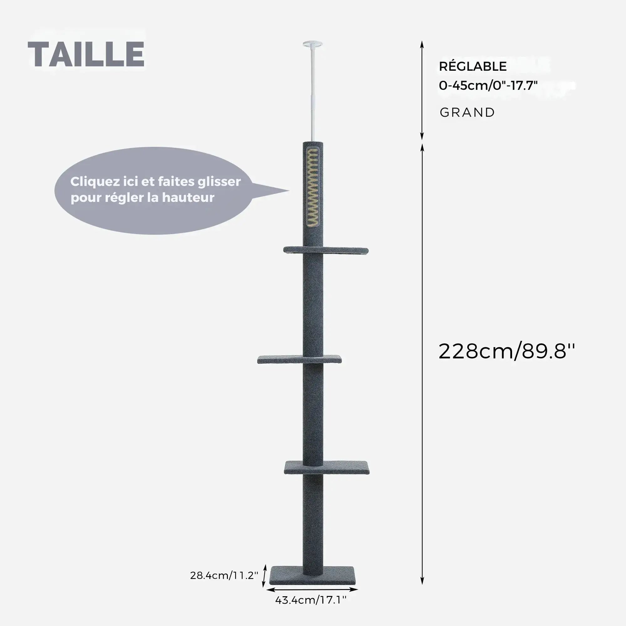ZÉNITH™ — Arbre à Chat Sol-Plafond XXL Design Stable & Ultra Résistant
