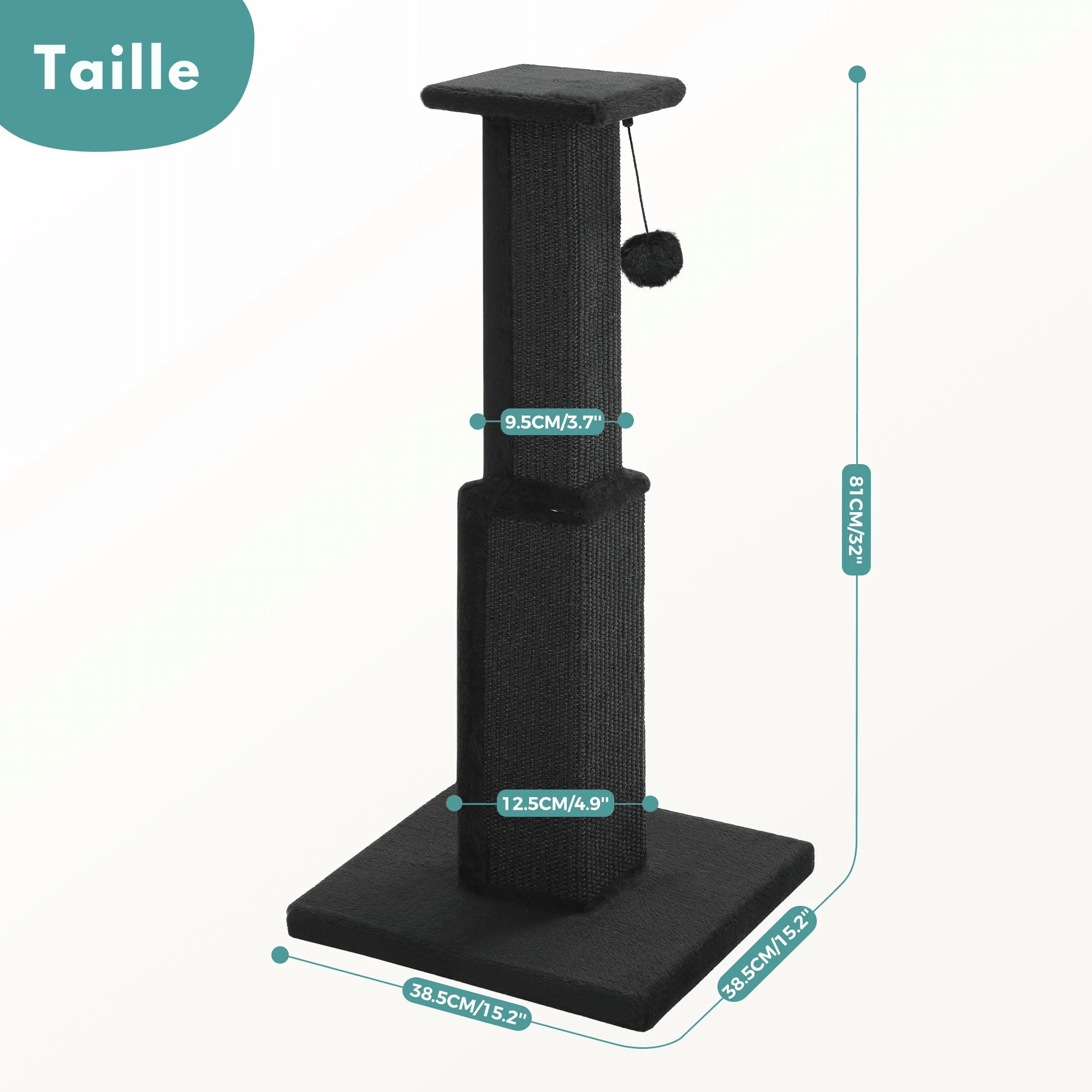 JADE™ — Le Griffoir Totem Végétal pour Chat avec Balle Interactive