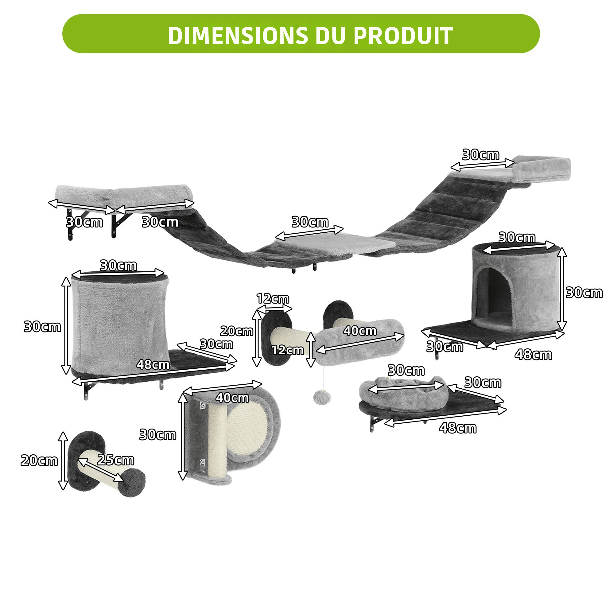 OASIS™ – Parcours Mural Chat Confort & Repos | Modules Muraux Design Premium