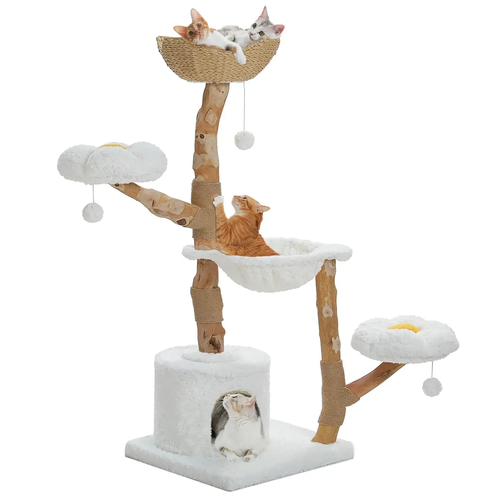 SAFARI™ — Arbre à chat en bois naturel avec hamacs & plateformes douillettes
