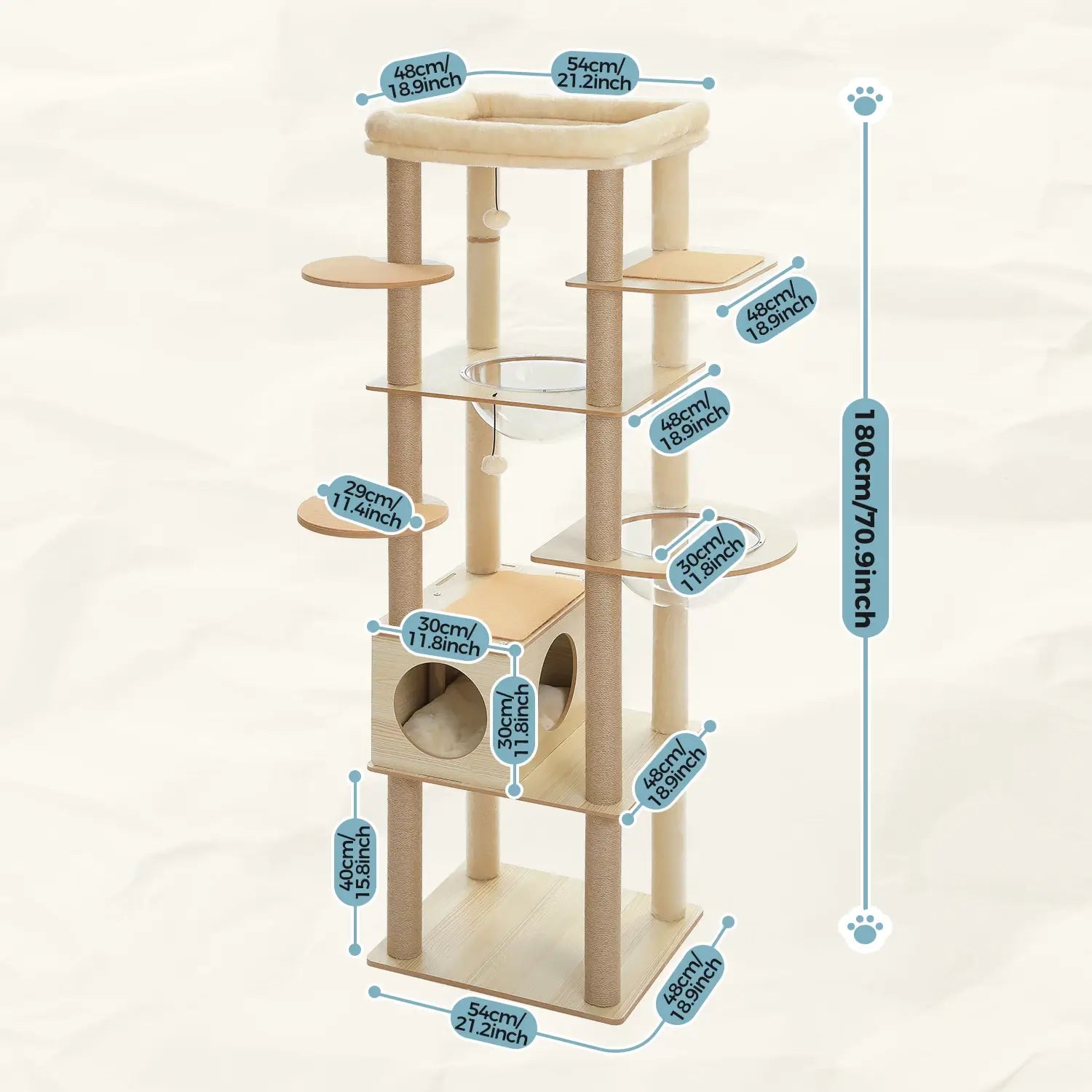 MANOIR™ — Arbre à Chat XXL Multi-Niveaux