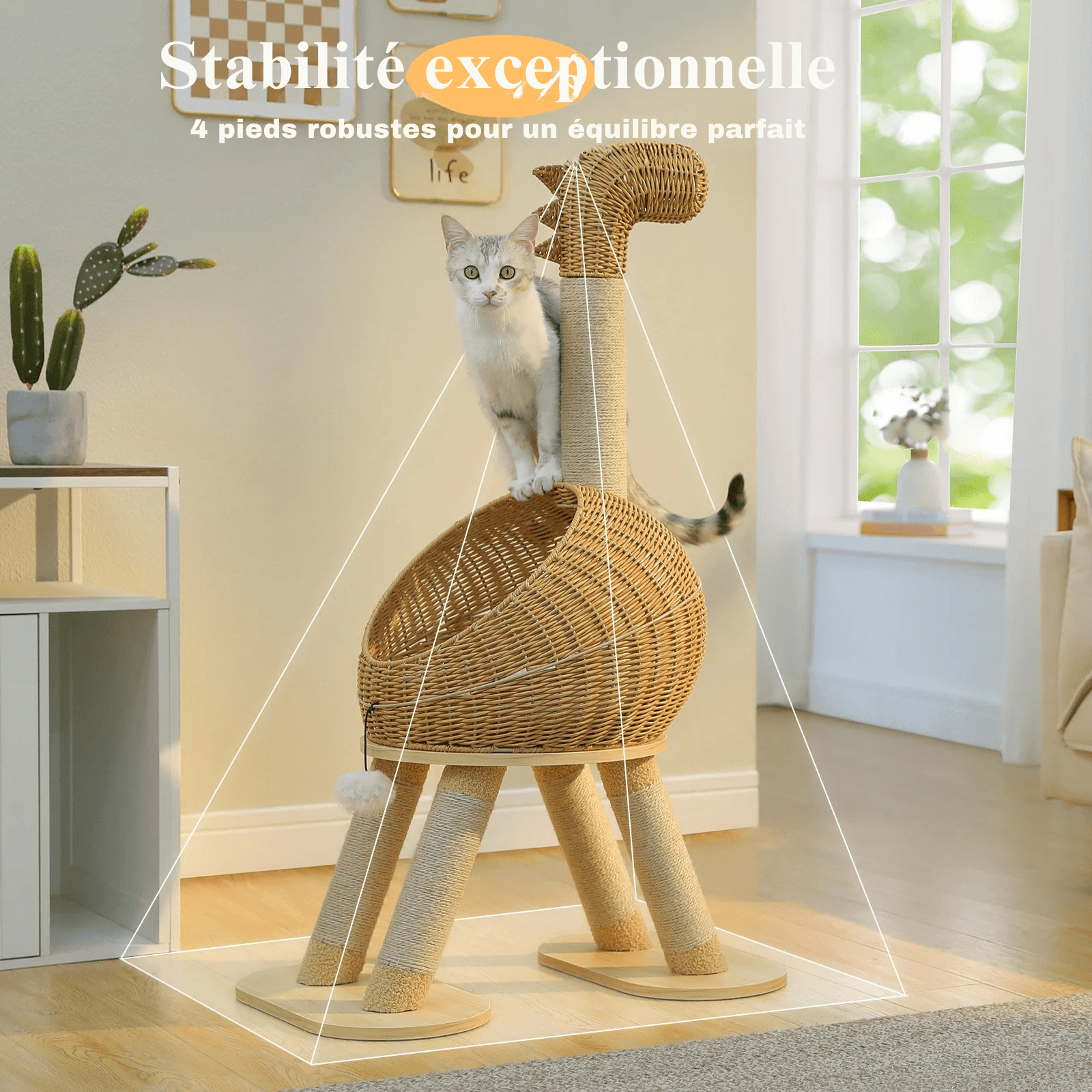SAFARI™ — Arbre à Chat Luxe en Rotin – Confort Absolu & Stabilité Exceptionnelle