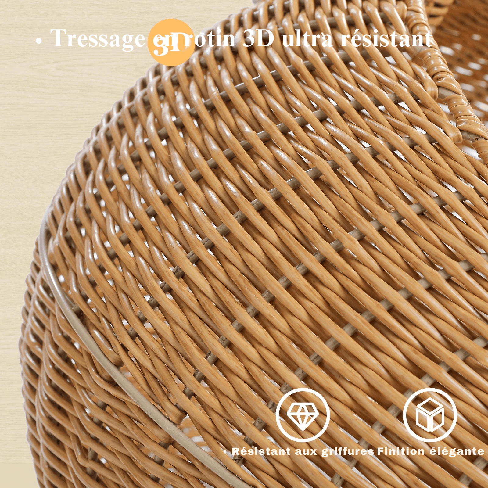 SAFARI™ — Arbre à Chat Luxe en Rotin – Confort Absolu & Stabilité Exceptionnelle